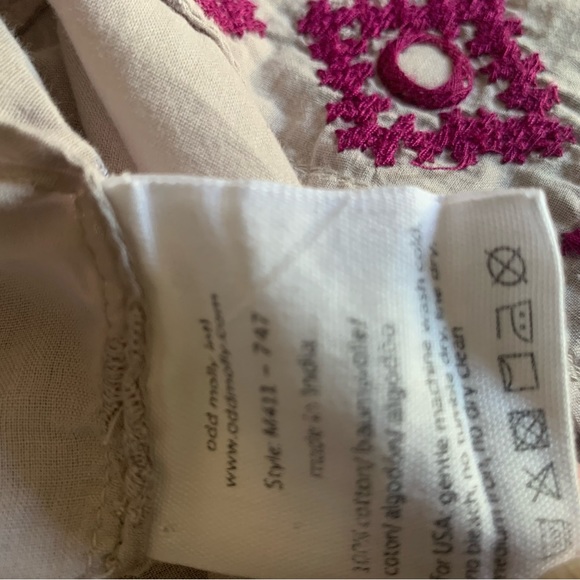Odd Molly gypsy boho cotton top blouse size 1 / small - Picture 10 of 10